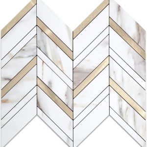 Marble Tiles Yipscazo Peel Stick Waterproof Geometric Design-0