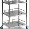 Lab Cart Happybuy Stainless Steel 3‑Tier Utility-8