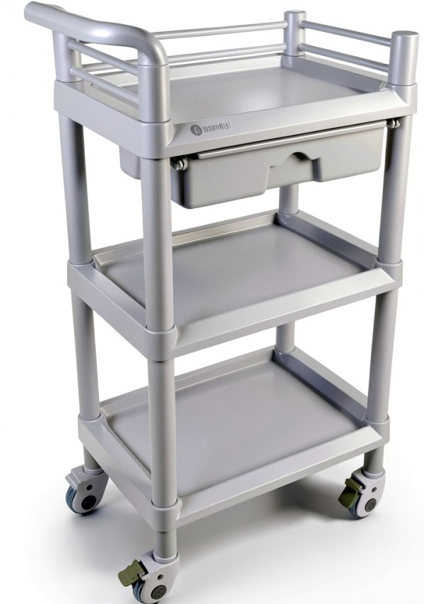 BodyMed Utility Cart Heavy Duty Plastic Lab Cart 300lb Capacity-0