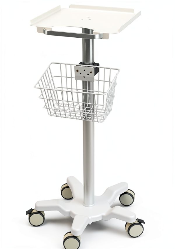 QPWOPNGAS Lab Cart MF10 White 5 Wheel Pneumatic Aluminum Alloy-0