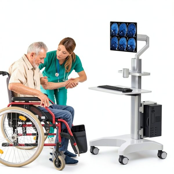 Likaymo Medical Cart Adjustable Height with Monitor Mount-8