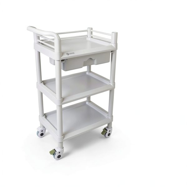 BodyMed Utility Cart Heavy Duty Plastic Lab Cart 300lb Capacity-1