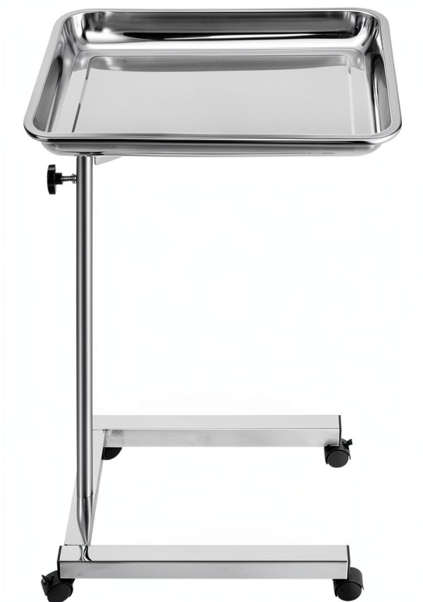 Happybuy Stainless Steel Foldable Lab Cart Adjustable Height Silver-8