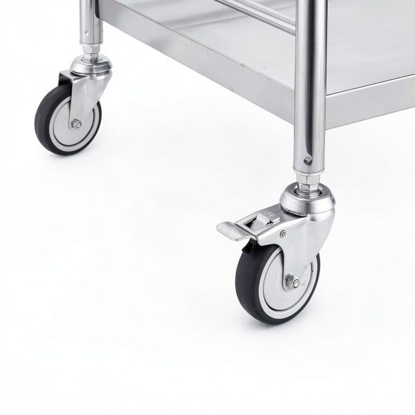 Happybuy Stainless Steel Utility Cart Two‑Tier Silver Model 141002-3