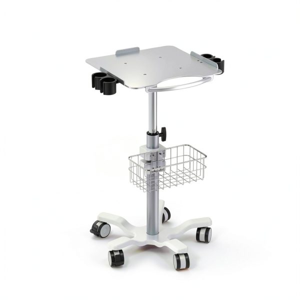 POCHAR Lab Cart MC-15 Adjustable Height Aluminum Medical Cart White-6