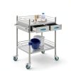 Happybuy Lab Cart K-ST529 Silver Dual-Layer with Dual Drawers-1