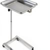 Happybuy Stainless Steel Foldable Lab Cart Adjustable Height Silver-1