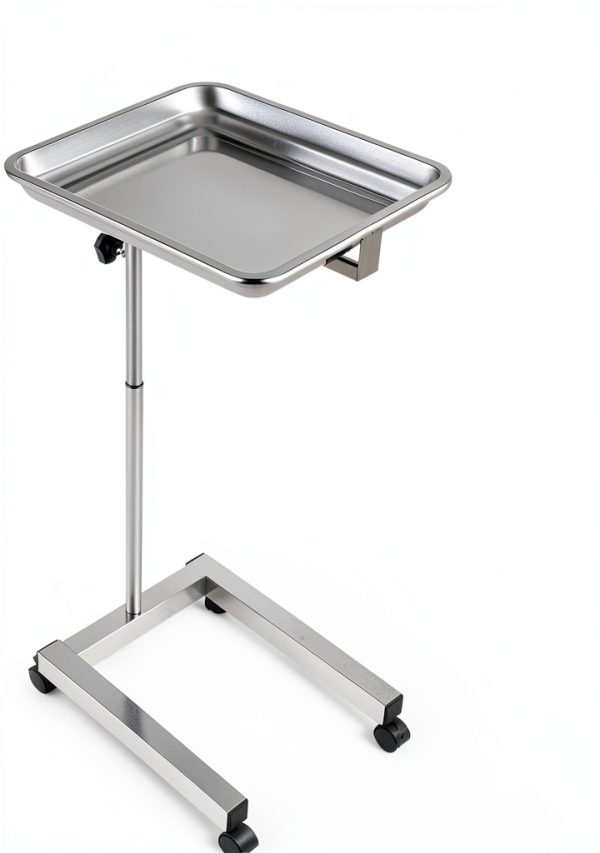 Happybuy Stainless Steel Foldable Lab Cart Adjustable Height Silver-1