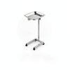 Happybuy Stainless Steel Foldable Lab Cart Adjustable Height Silver-6