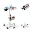 POCHAR Lab Cart MC-15 Adjustable Height Aluminum Medical Cart White-2