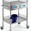 Happybuy Lab Cart K-ST529 Silver Dual-Layer with Dual Drawers-7