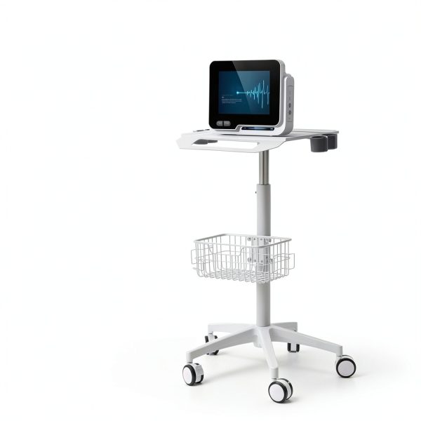 Medical Cart Nwkxnrt Mobile Laptop Cart White Iron with 5 Wheels-7