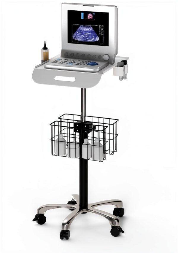 Medical Cart POCHAR MC-12 White Adjustable Height Aluminum Trolley-0