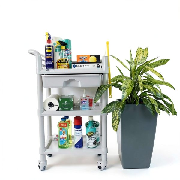 BodyMed Utility Cart Heavy Duty Plastic Lab Cart 300lb Capacity-5