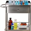 Happybuy Stainless Steel Utility Cart Two‑Tier Silver Model 141002-8