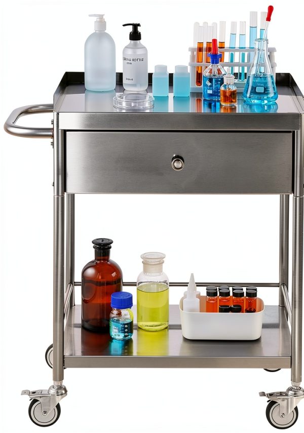 Happybuy Stainless Steel Utility Cart Two‑Tier Silver Model 141002-8