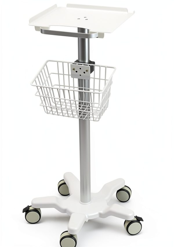 QPWOPNGAS Lab Cart MF10 White 5 Wheel Pneumatic Aluminum Alloy-1