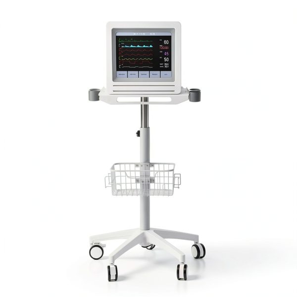Medical Cart Nwkxnrt Mobile Laptop Cart White Iron with 5 Wheels-6