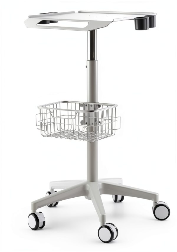 Medical Cart Nwkxnrt Mobile Laptop Cart White Iron with 5 Wheels-9