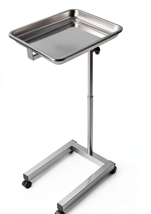 Happybuy Stainless Steel Foldable Lab Cart Adjustable Height Silver-7