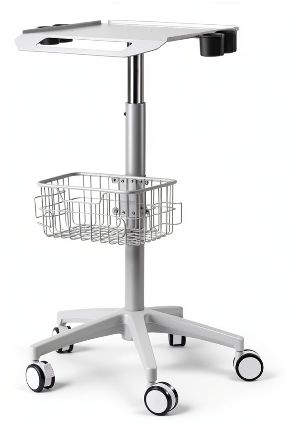 Medical Cart Nwkxnrt Mobile Laptop Cart White Iron with 5 Wheels-2