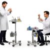 POCHAR Lab Cart MC-15 Adjustable Height Aluminum Medical Cart White-4