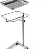 Happybuy Stainless Steel Foldable Lab Cart Adjustable Height Silver-3