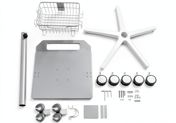 Medical Cart Nwkxnrt Mobile Laptop Cart White Iron with 5 Wheels-8