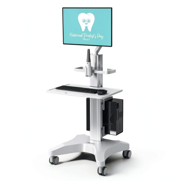 Likaymo Medical Cart Adjustable Height with Monitor Mount-9