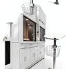QPWOPNGAS Lab Cart MF10 White 5 Wheel Pneumatic Aluminum Alloy-3