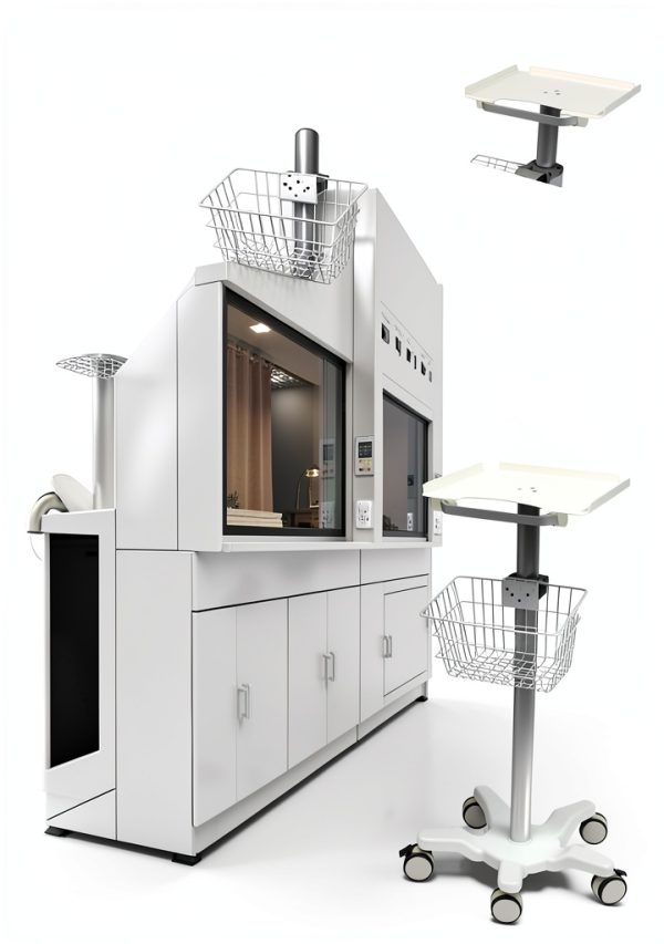 QPWOPNGAS Lab Cart MF10 White 5 Wheel Pneumatic Aluminum Alloy-3