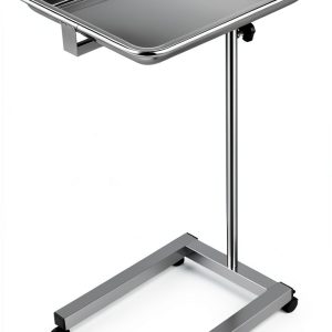 Happybuy Stainless Steel Foldable Lab Cart Adjustable Height Silver-0