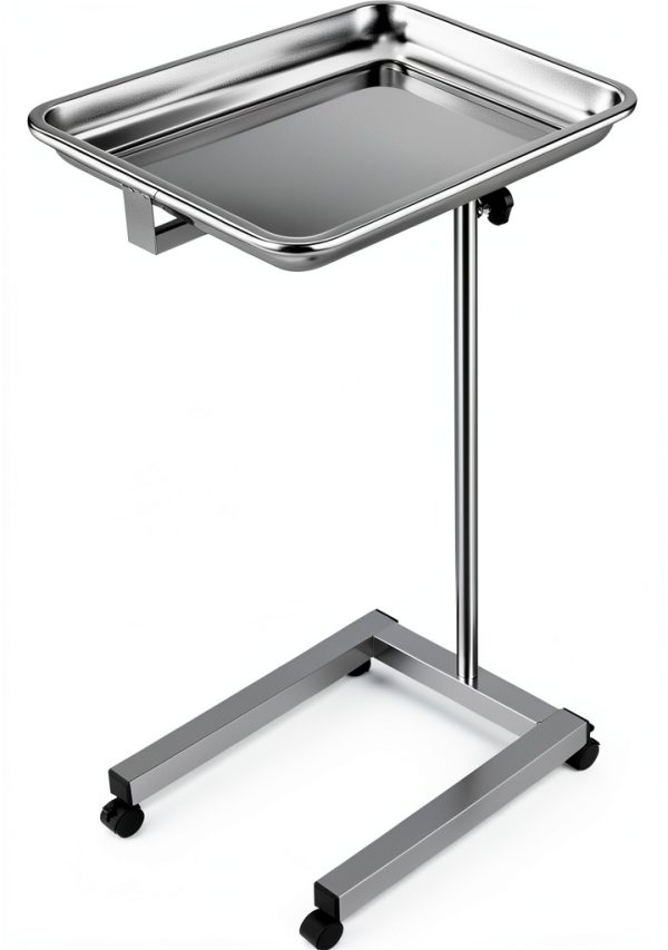 Happybuy Stainless Steel Foldable Lab Cart Adjustable Height Silver-0