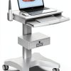 HAXYCC Medical Trolley Lab Cart Aluminum White 4‑Wheel Lockable-0
