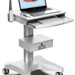 HAXYCC Medical Trolley Lab Cart Aluminum White 4‑Wheel Lockable-0