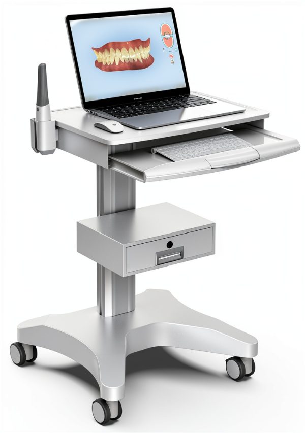 HAXYCC Medical Trolley Lab Cart Aluminum White 4‑Wheel Lockable-0