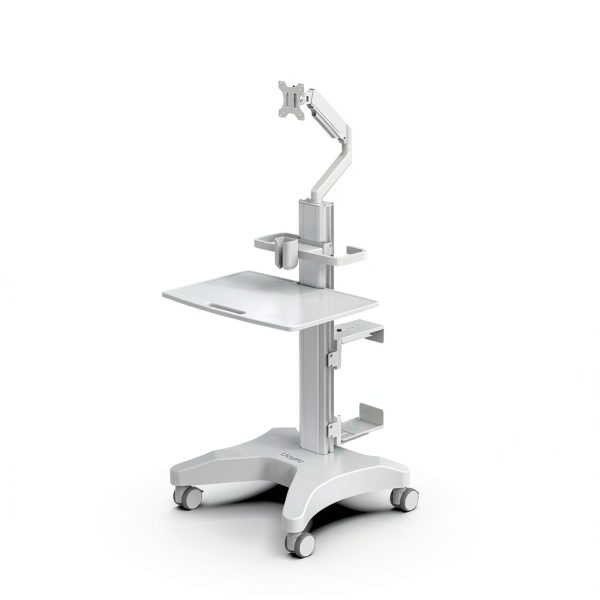Likaymo Medical Cart Adjustable Height with Monitor Mount-4