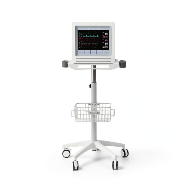 Medical Cart Nwkxnrt Mobile Laptop Cart White Iron with 5 Wheels-4