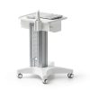 HAXYCC Medical Trolley Lab Cart Aluminum White 4‑Wheel Lockable-3