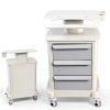 ZHIMIFU White 3‑Tier Lab Cart Rolling Beauty Salon Storage ABS-2