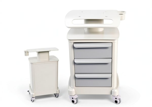 ZHIMIFU White 3‑Tier Lab Cart Rolling Beauty Salon Storage ABS-2