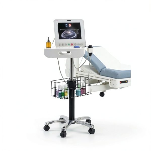 Medical Cart POCHAR MC-12 White Adjustable Height Aluminum Trolley-7