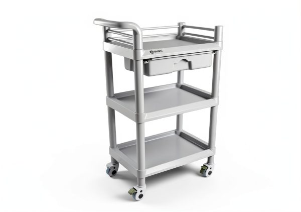 BodyMed Utility Cart Heavy Duty Plastic Lab Cart 300lb Capacity-4