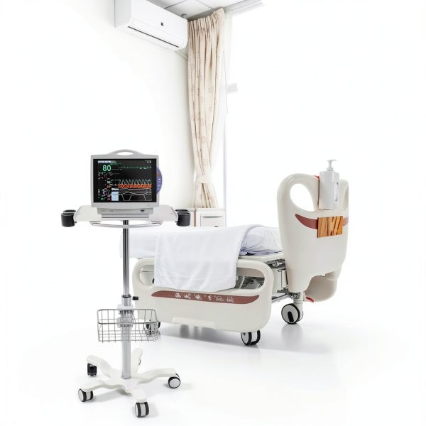 POCHAR Lab Cart MC-15 Adjustable Height Aluminum Medical Cart White-8