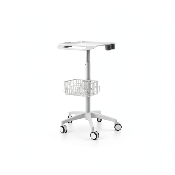 Medical Cart Nwkxnrt Mobile Laptop Cart White Iron with 5 Wheels-1
