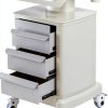 ZHIMIFU White 3‑Tier Lab Cart Rolling Beauty Salon Storage ABS-0