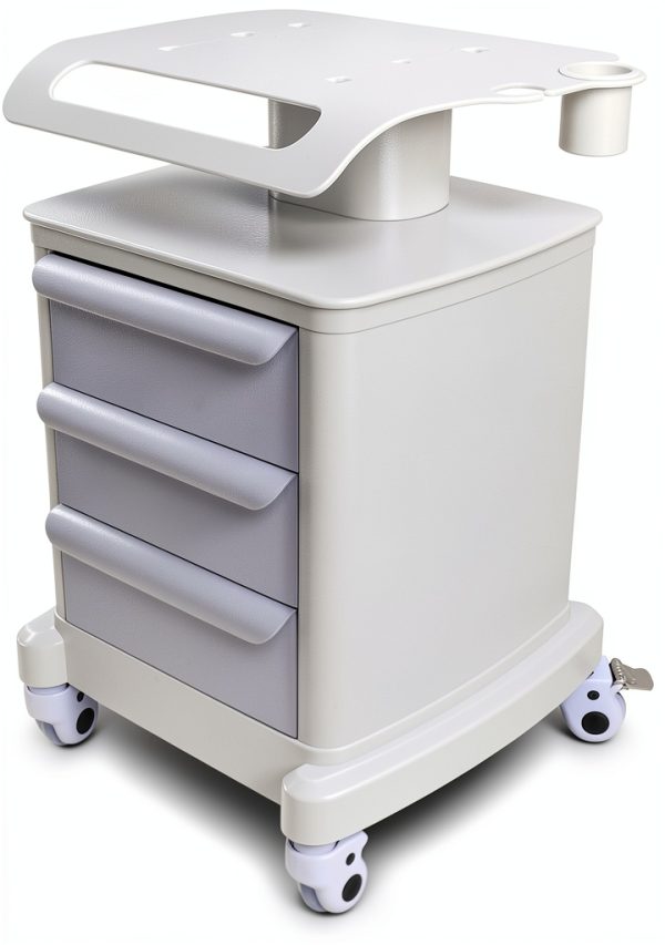 ZHIMIFU White 3‑Tier Lab Cart Rolling Beauty Salon Storage ABS-1
