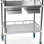 StonyLab Lab Cart with Dual Drawers and Lockable Swivel Casters-0