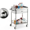 Happybuy Stainless Steel Utility Cart Two‑Tier Silver Model 141002-2