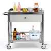 Happybuy Stainless Steel Utility Cart Two‑Tier Silver Model 141002-5